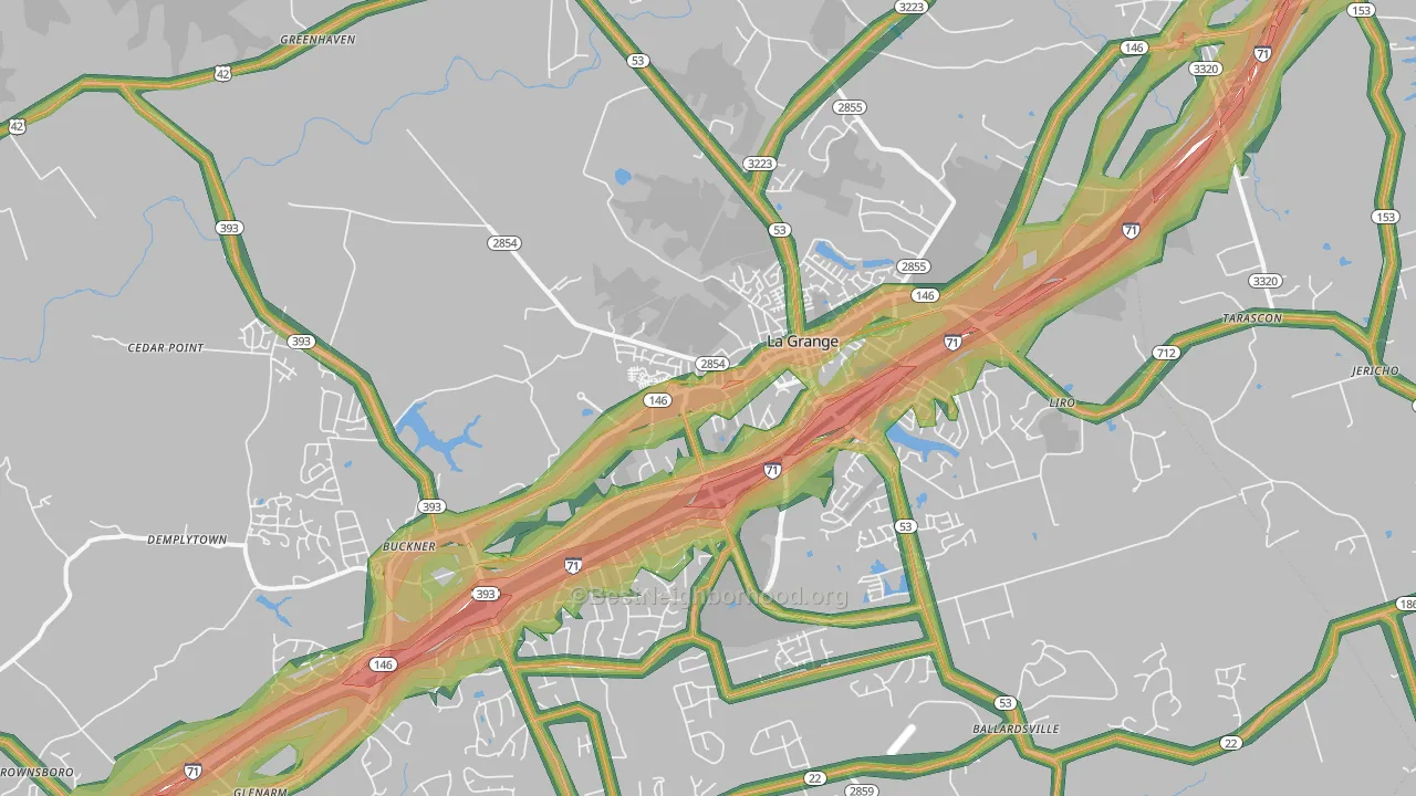 La Grange, KY Map of Noise Levels in La Grange