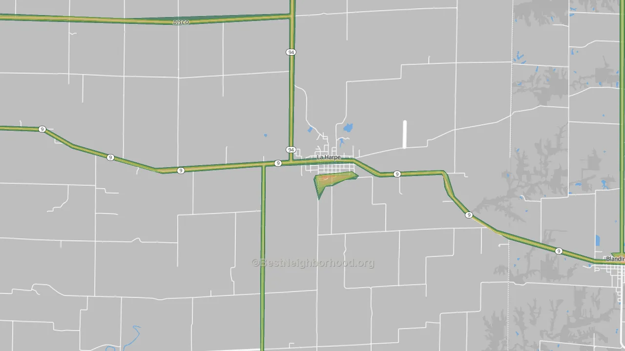 La Harpe, IL Map of Noise Levels in La Harpe