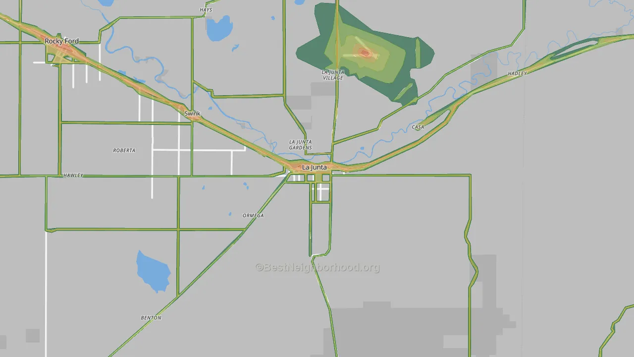 La Junta, CO Map of Noise Levels in La Junta