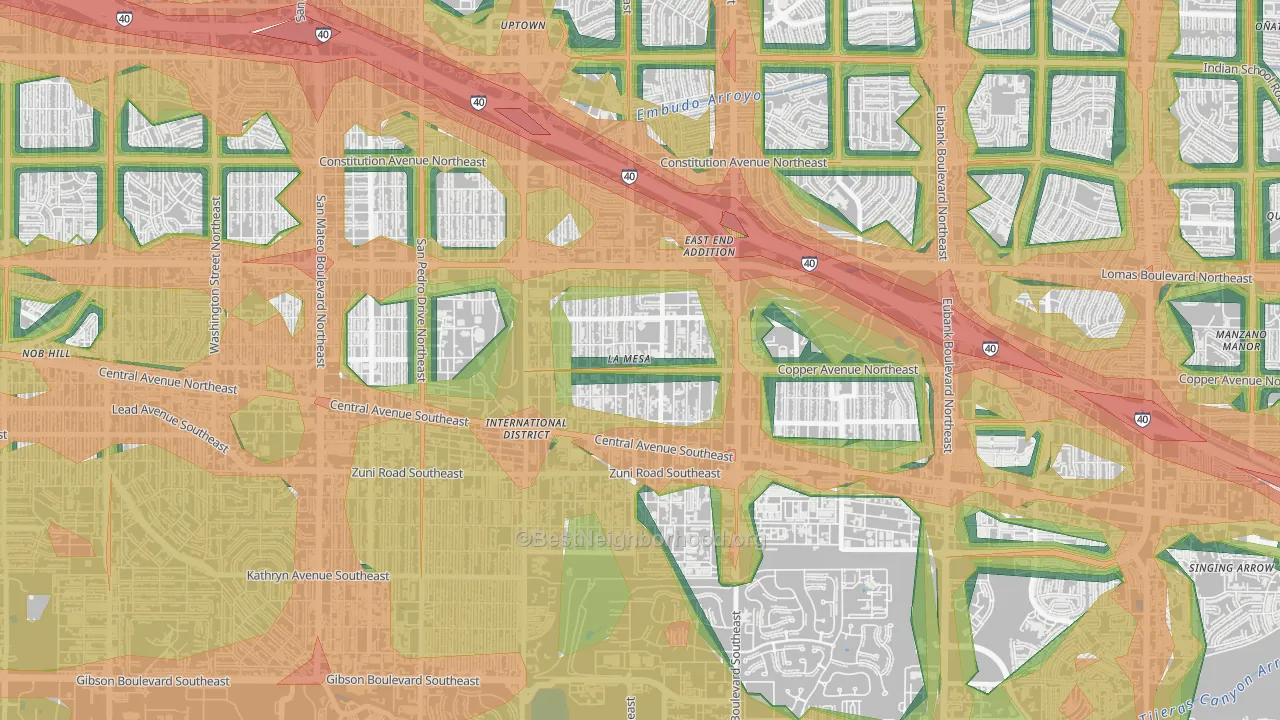 La Mesa, Albuquerque, NM Map of Noise Levels in La Mesa