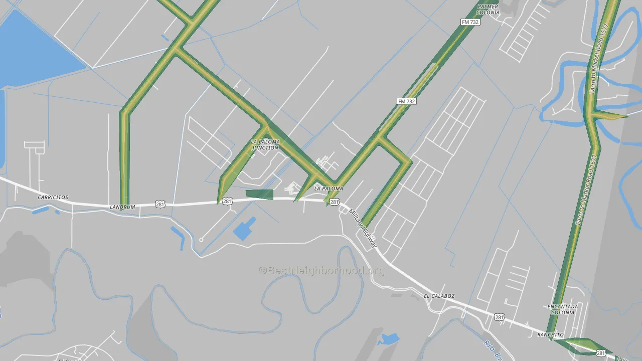 La Paloma, TX Map of Noise Levels in La Paloma