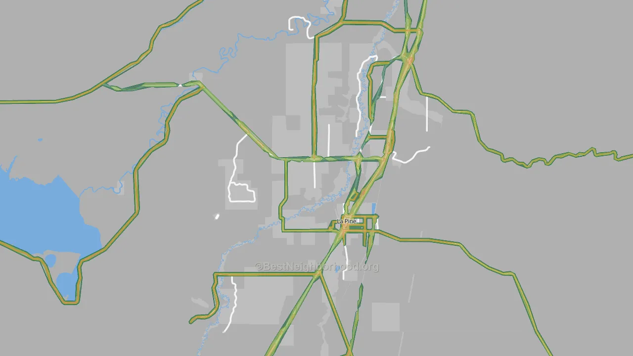 La Pine, OR Map of Noise Levels in La Pine