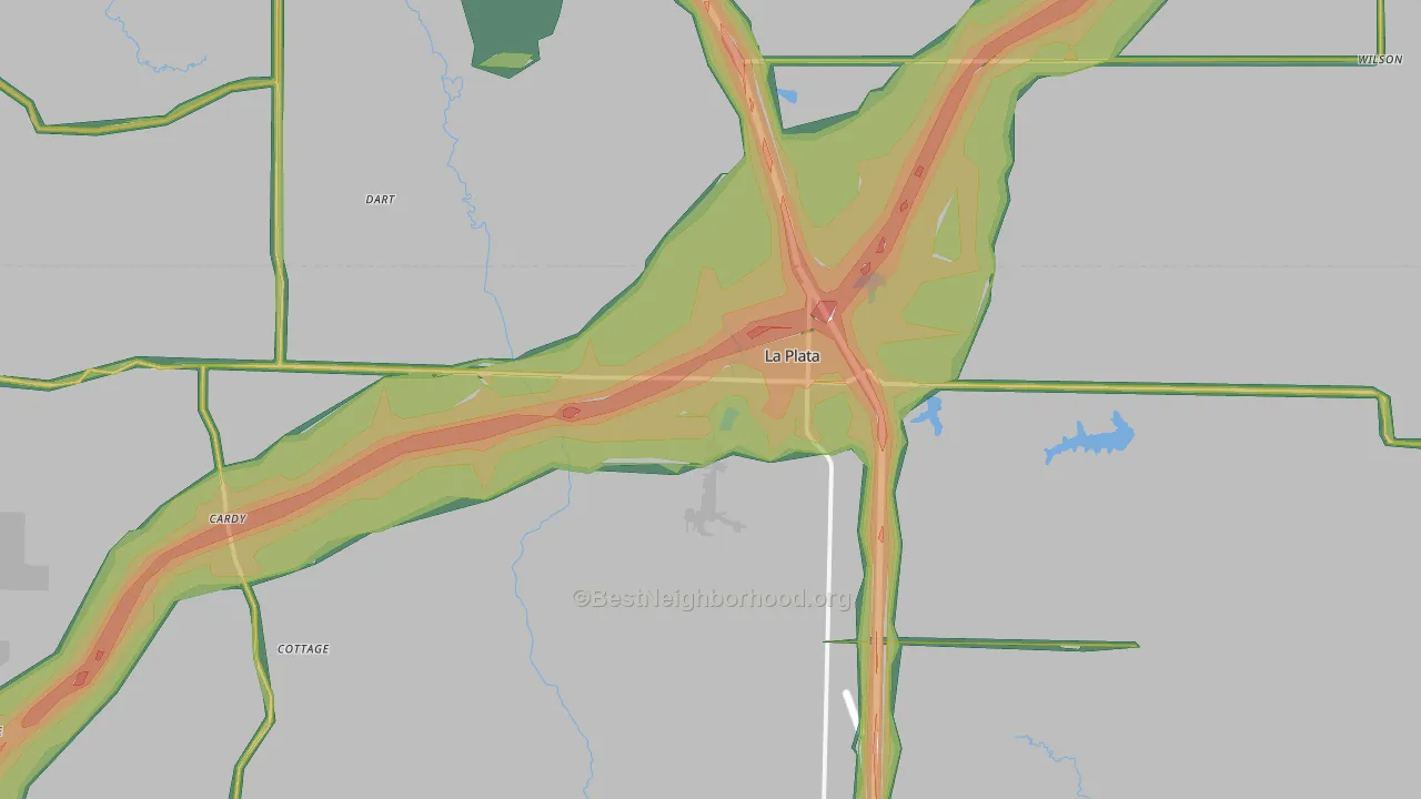 La Plata, MO Map of Noise Levels in La Plata