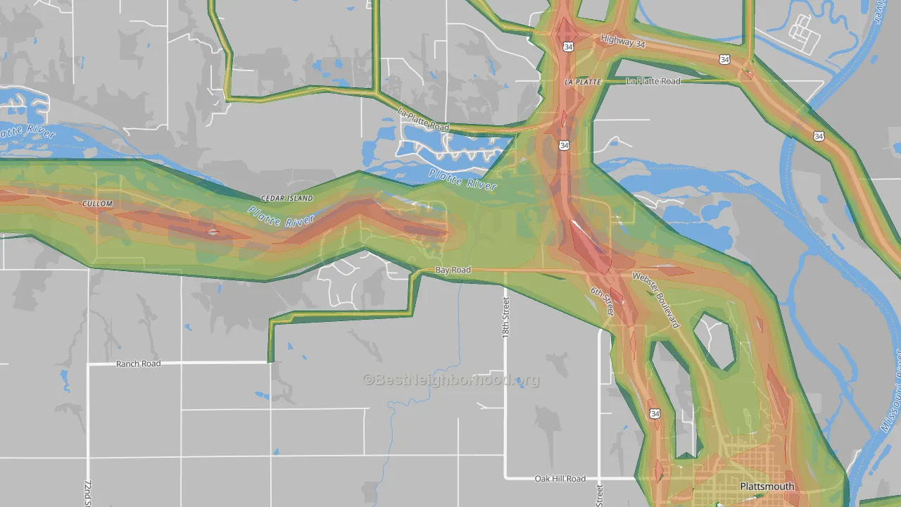 La Platte, NE Map of Noise Levels in La Platte
