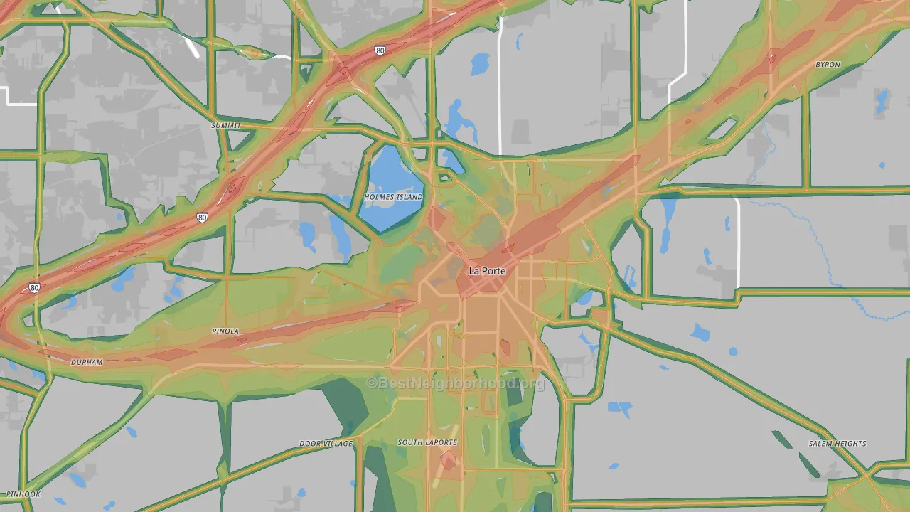 La Porte, IN Map of Noise Levels in La Porte