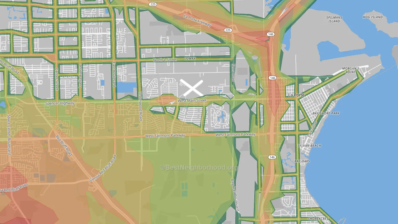 La Porte, TX Map of Noise Levels in La Porte