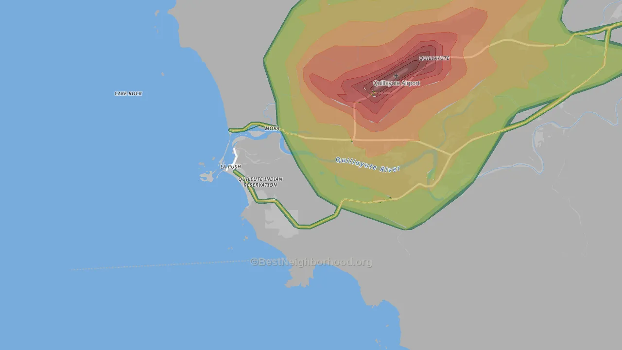La Push, WA Map of Noise Levels in La Push