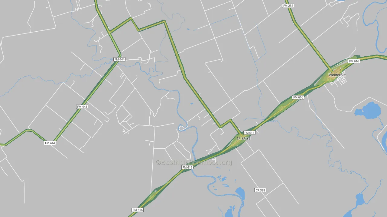 La Salle, TX Map of Noise Levels in La Salle