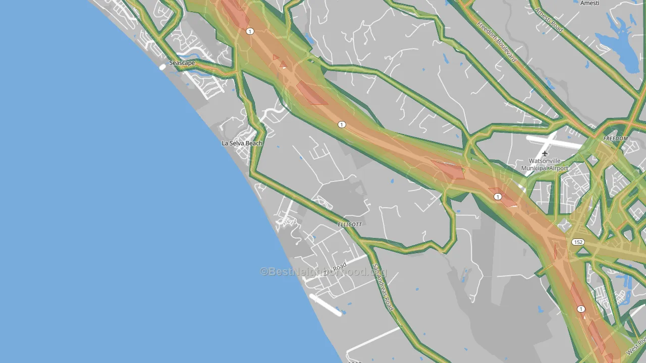 La Selva Beach, CA Map of Noise Levels in La Selva Beach