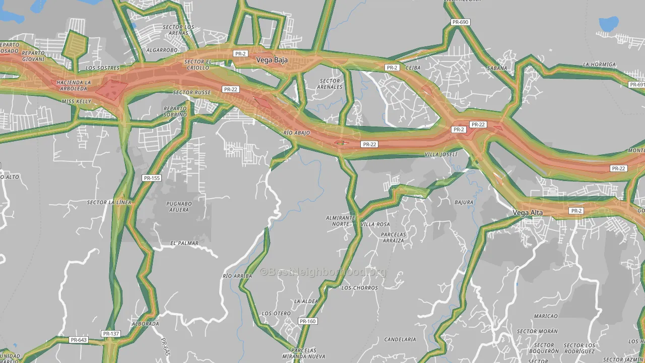 La Trocha, PR Map of Noise Levels in La Trocha