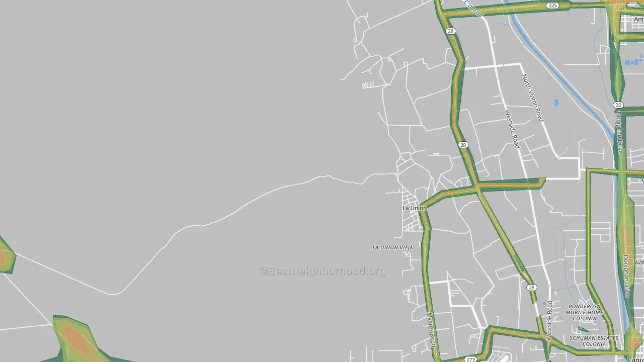La Union, NM Map of Noise Levels in La Union