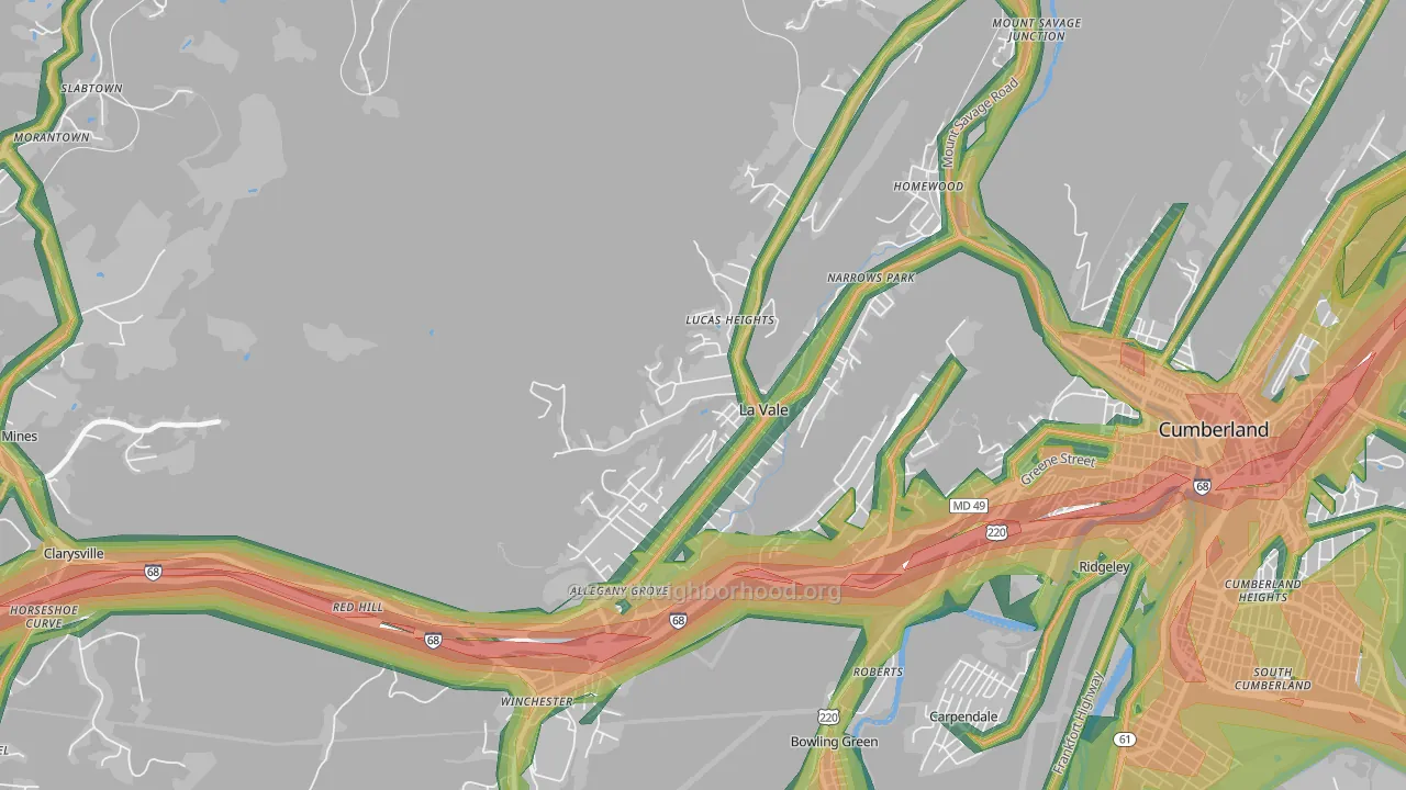 La Vale, MD Map of Noise Levels in La Vale