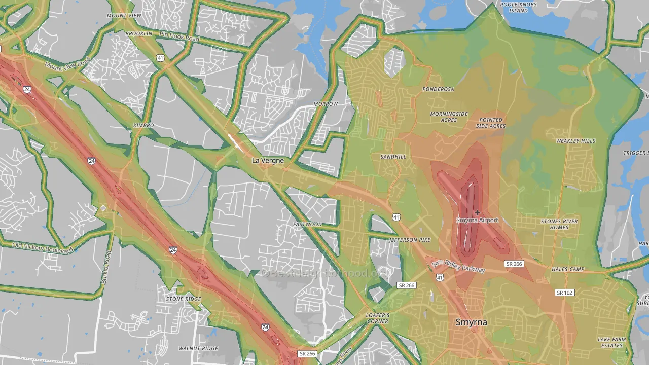 La Vergne, TN Map of Noise Levels in La Vergne