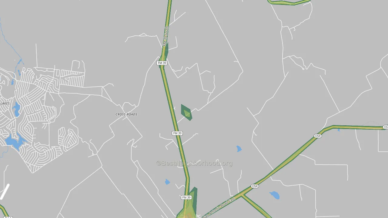 Laceola, TX Map of Noise Levels in Laceola