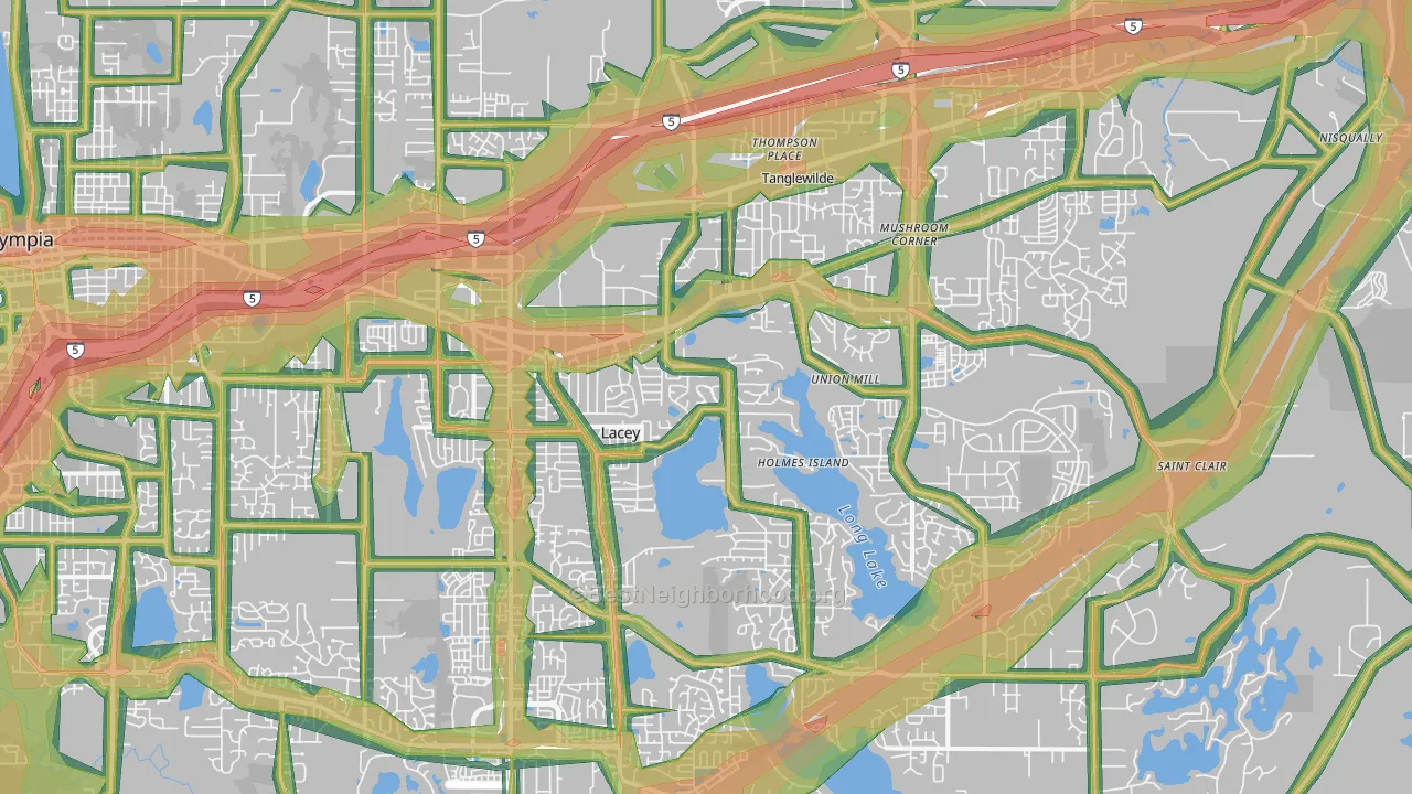 Lacey, WA Map of Noise Levels in Lacey