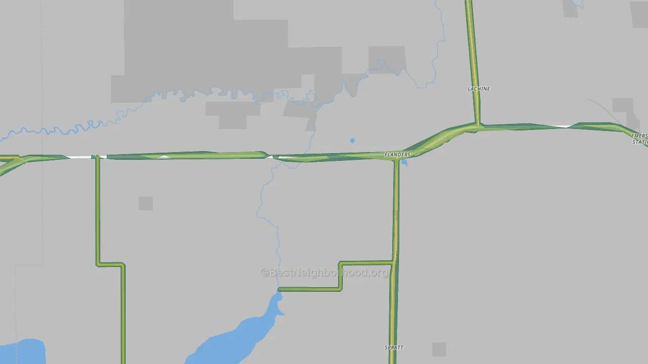 Lachine, MI Map of Noise Levels in Lachine
