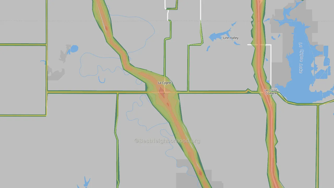 Lacygne, KS Map of Noise Levels in Lacygne