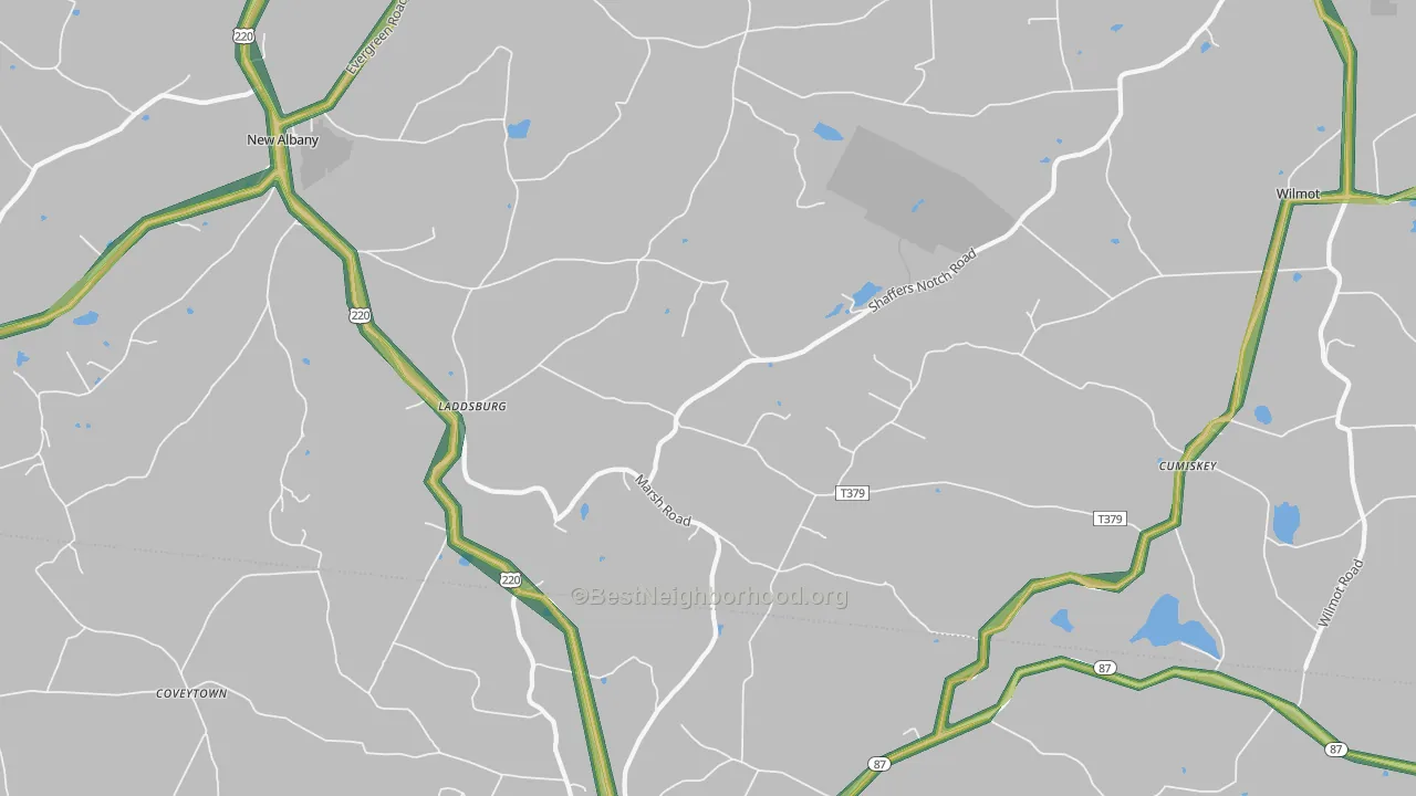 Laddsburg, PA Map of Noise Levels in Laddsburg