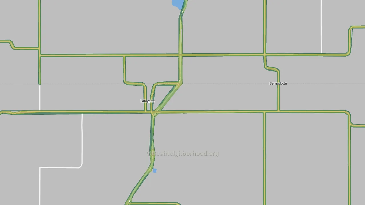 Lafayette, MN Map of Noise Levels in Lafayette