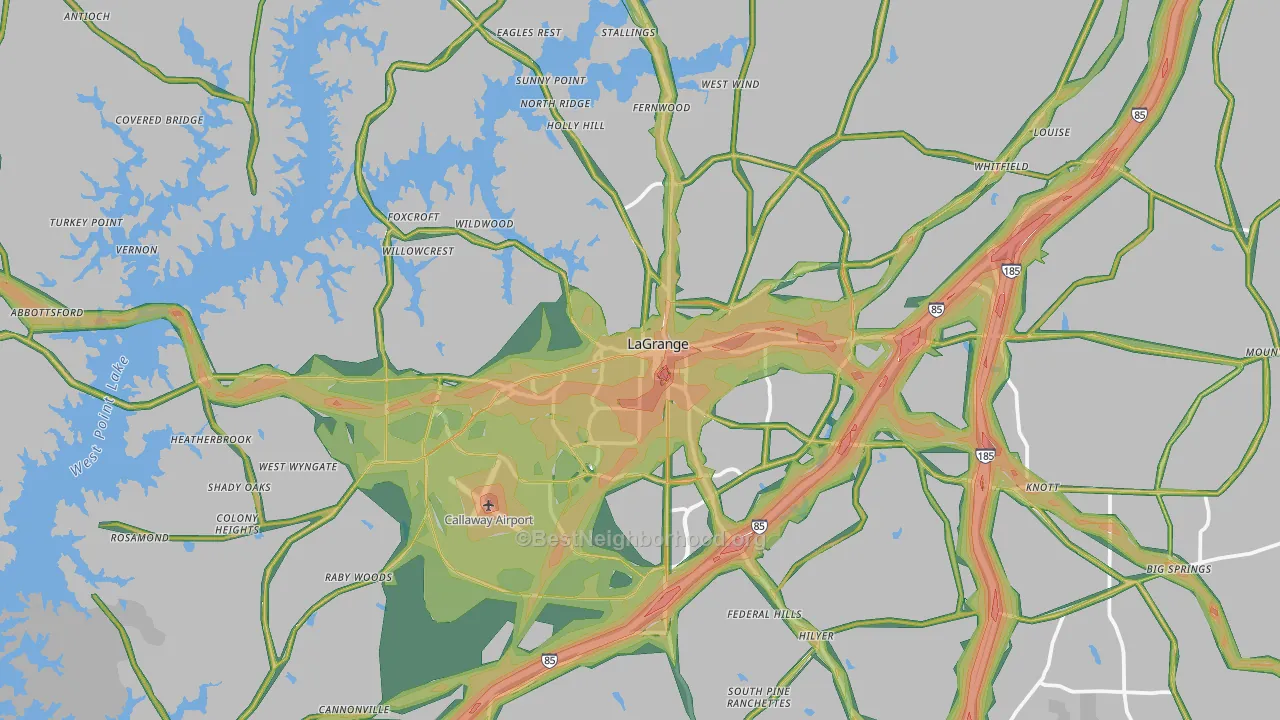 Lagrange, GA Map of Noise Levels in Lagrange