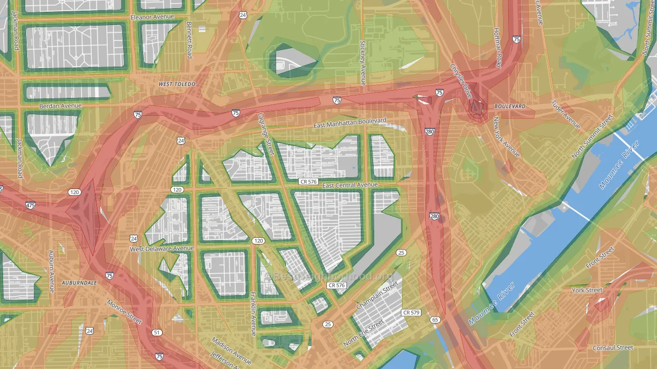 LaGrange, Toledo, OH Map of Noise Levels in LaGrange