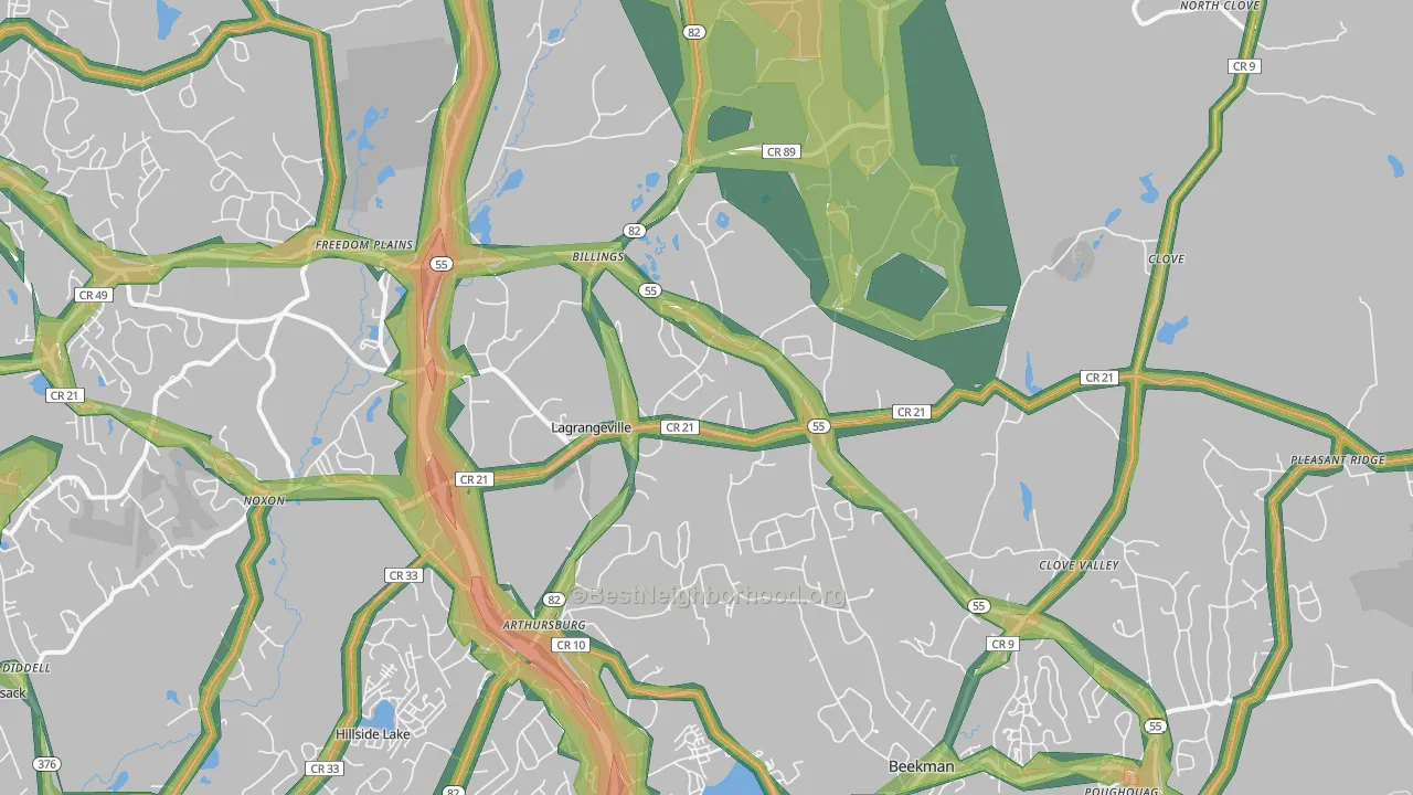 Lagrangeville, NY Map of Noise Levels in Lagrangeville