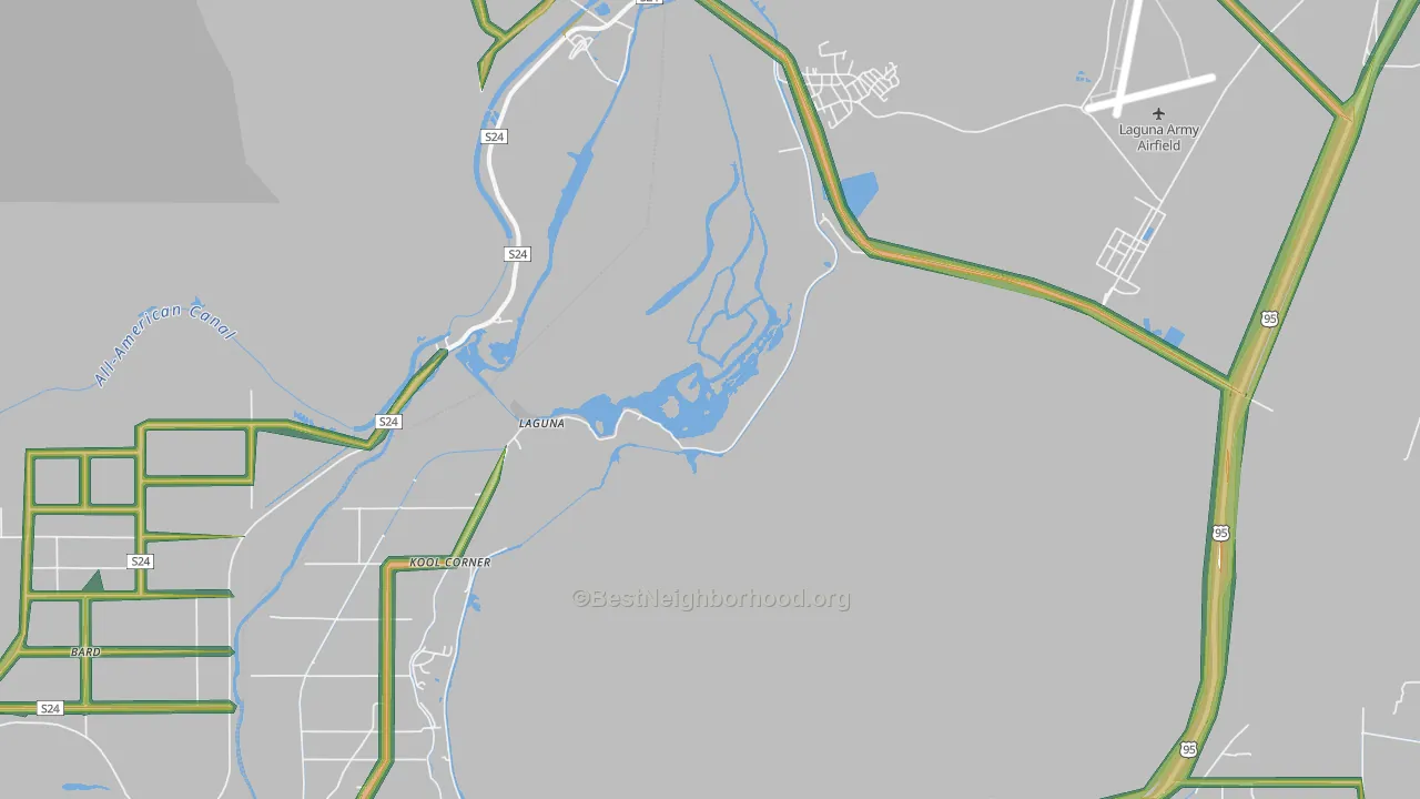 Laguna, AZ Map of Noise Levels in Laguna