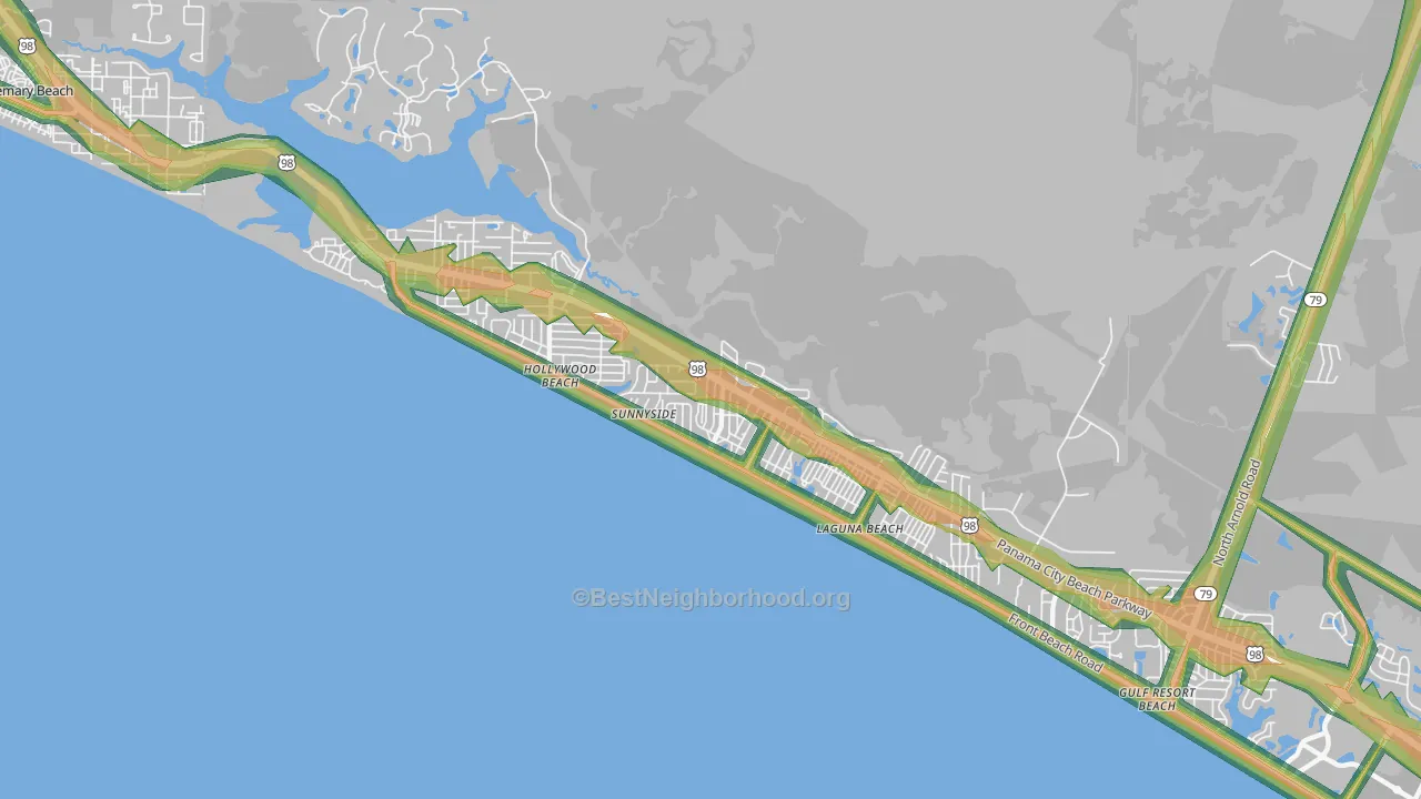 Laguna Beach, FL Map of Noise Levels in Laguna Beach