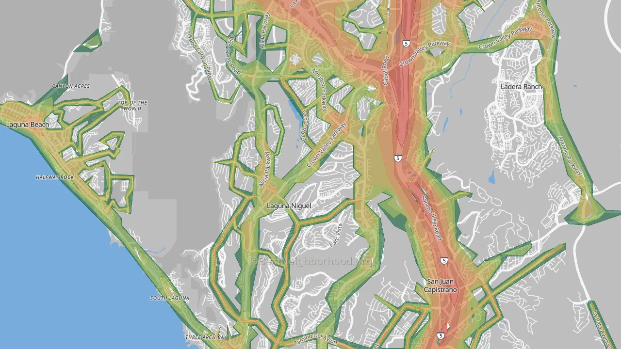 Laguna Niguel, CA Map of Noise Levels in Laguna Niguel