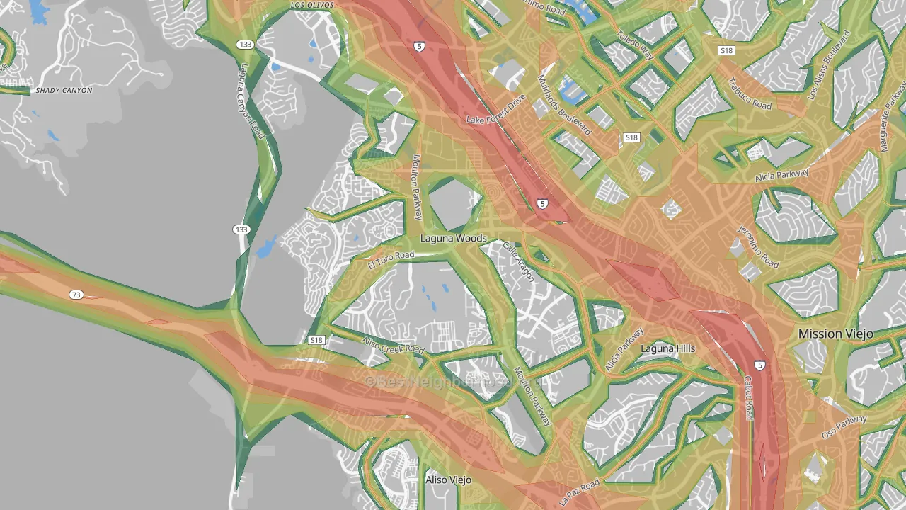 Laguna Woods, CA Map of Noise Levels in Laguna Woods