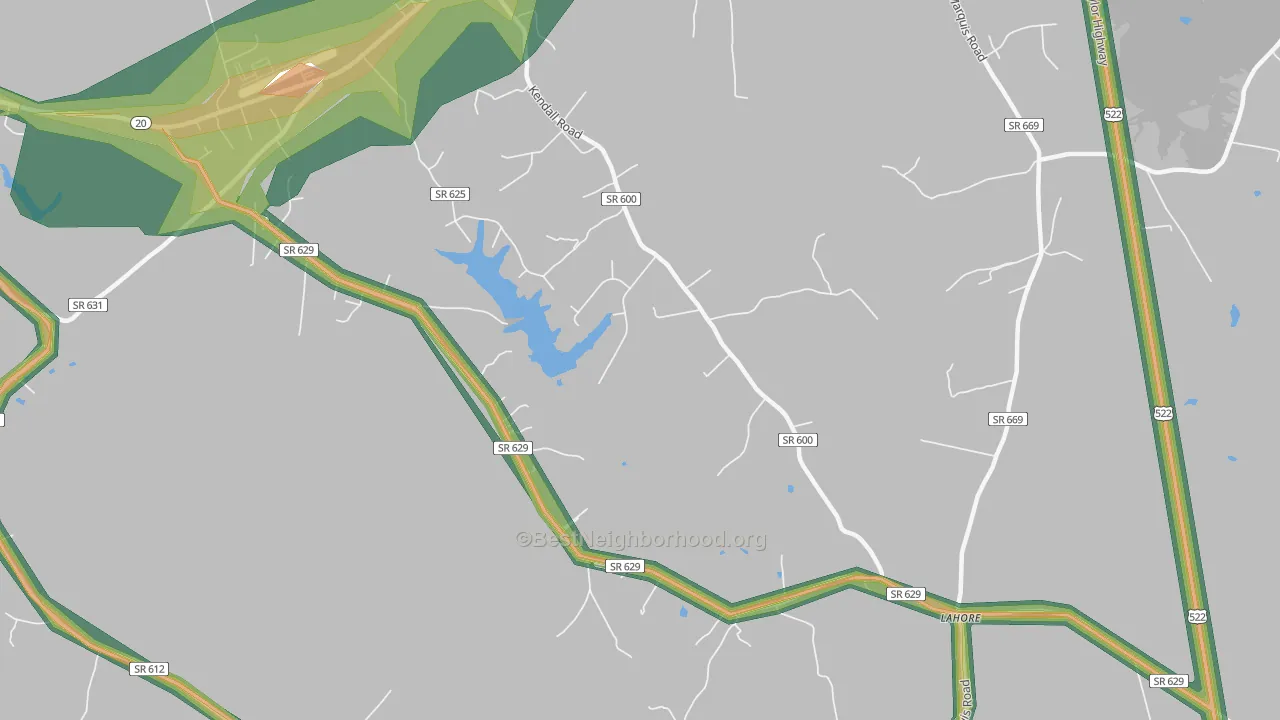 Lahore, VA Map of Noise Levels in Lahore