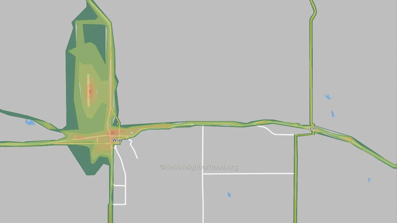 Laird, CO Map of Noise Levels in Laird