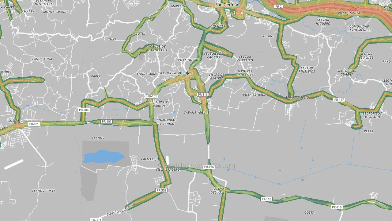 Lajas, PR Map of Noise Levels in Lajas