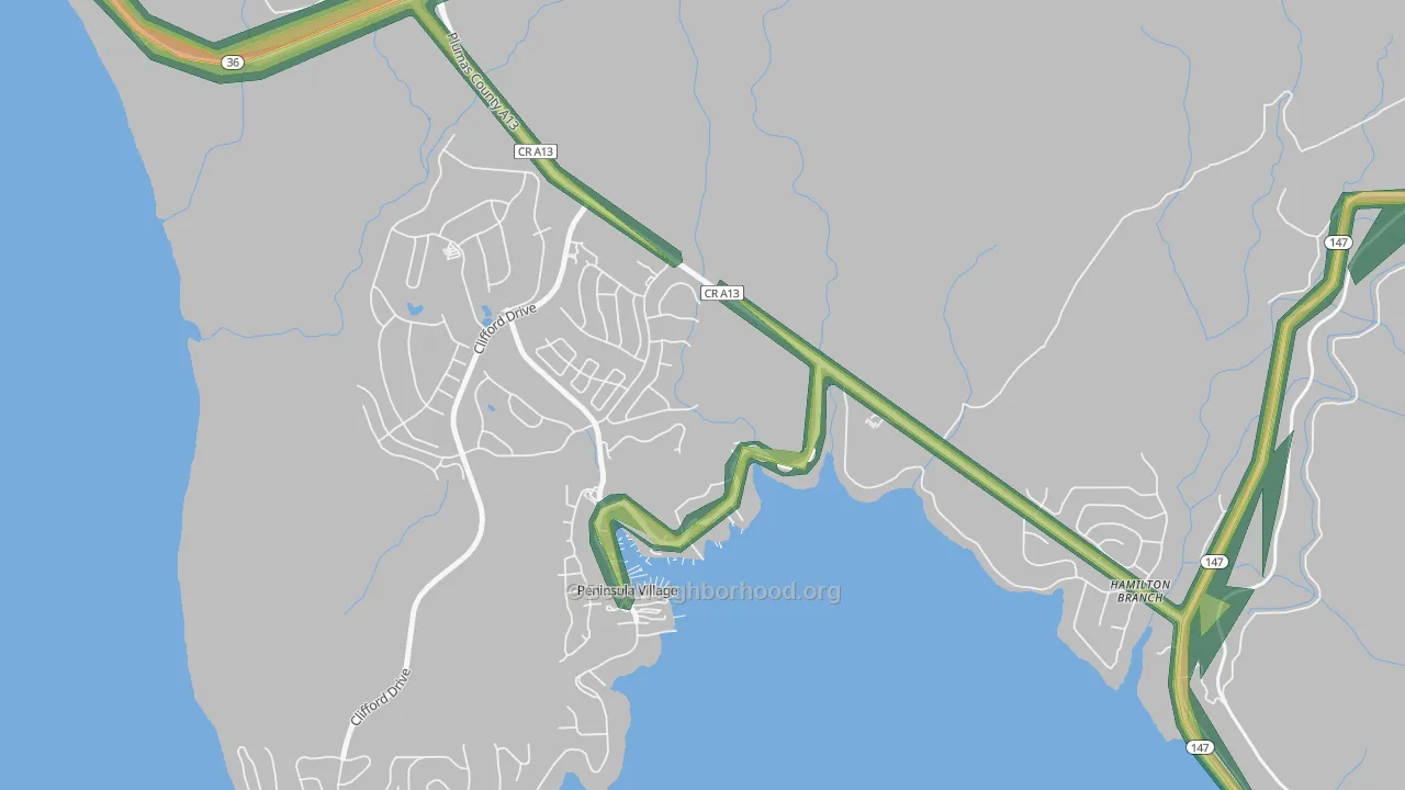 Lake Almanor, CA Map of Noise Levels in Lake Almanor