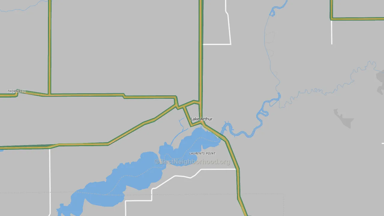 Lake Arthur, LA Map of Noise Levels in Lake Arthur
