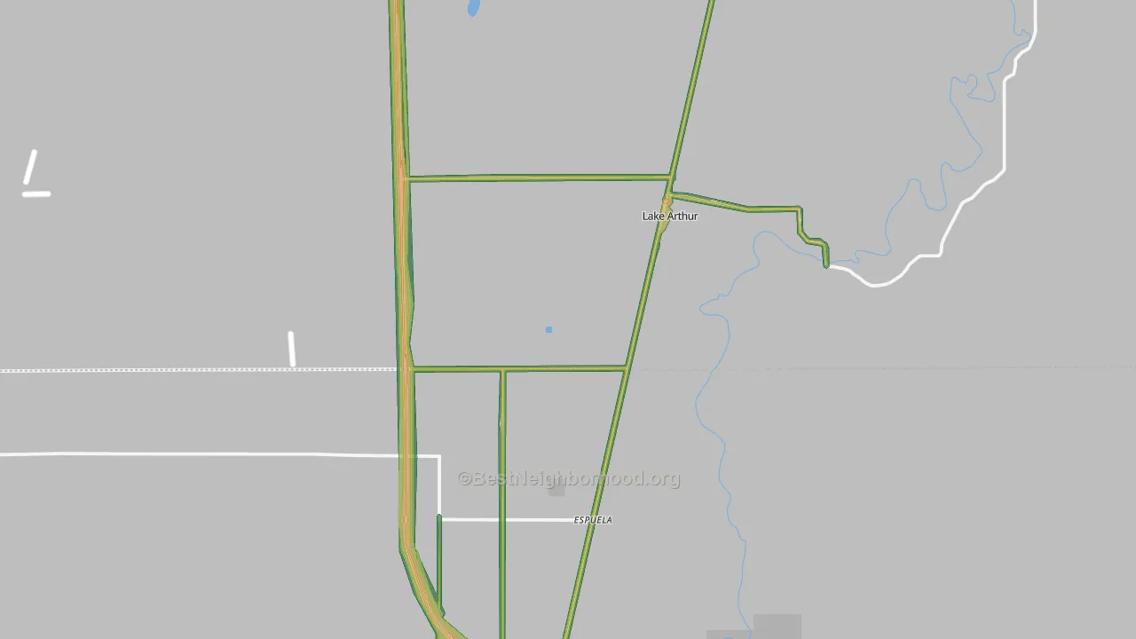 Lake Arthur, NM Map of Noise Levels in Lake Arthur