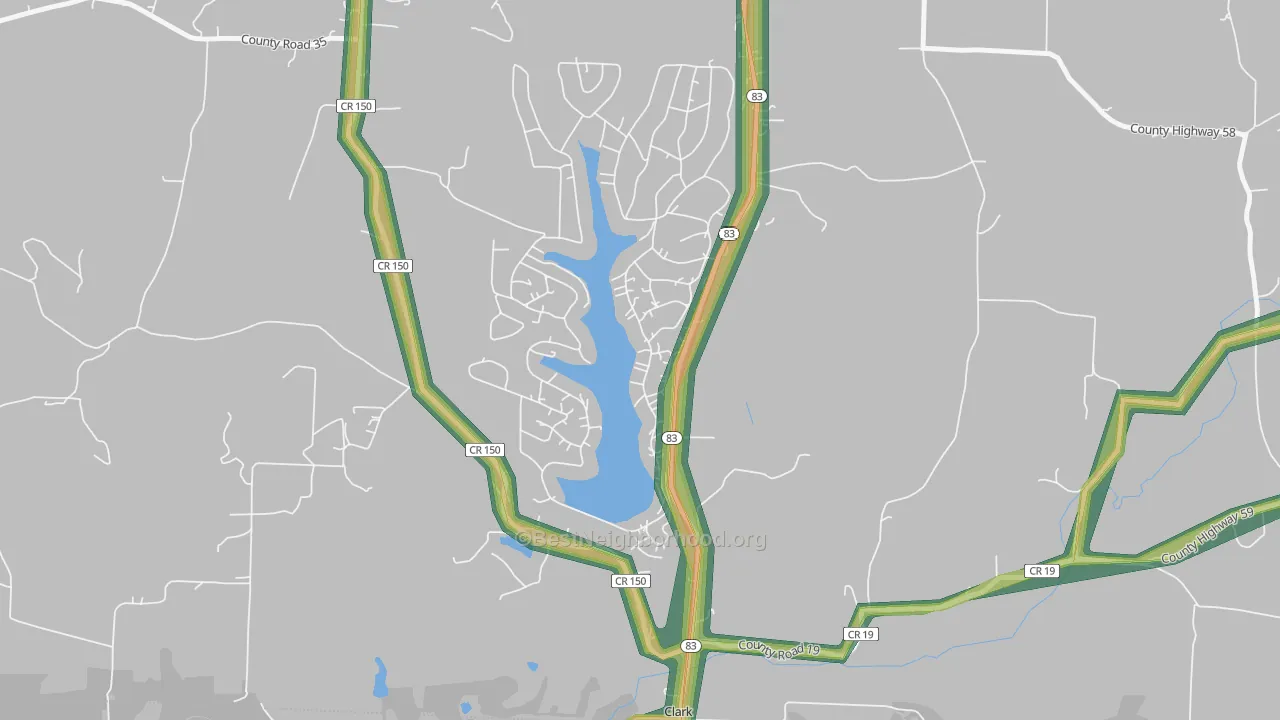Lake Buckhorn, OH Map of Noise Levels in Lake Buckhorn