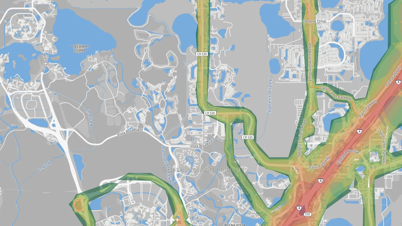 Lake Buena Vista, FL Map of Noise Levels in Lake Buena Vista