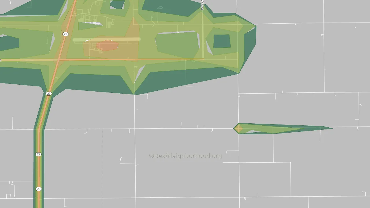 Lake Cicott, IN Map of Noise Levels in Lake Cicott