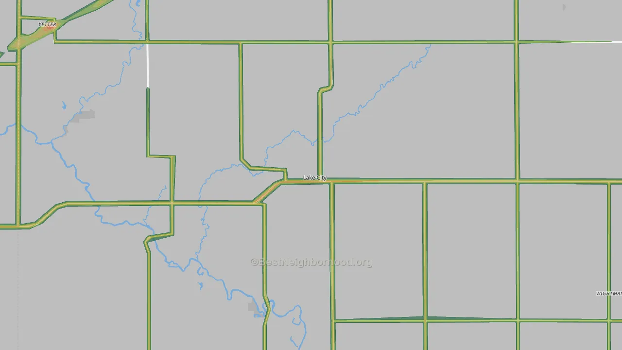 Lake City, IA Map of Noise Levels in Lake City