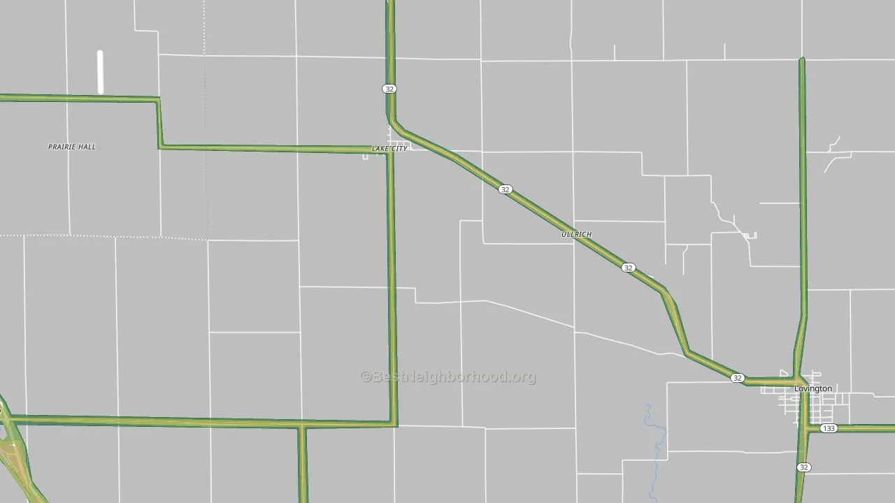 Lake City, IL Map of Noise Levels in Lake City