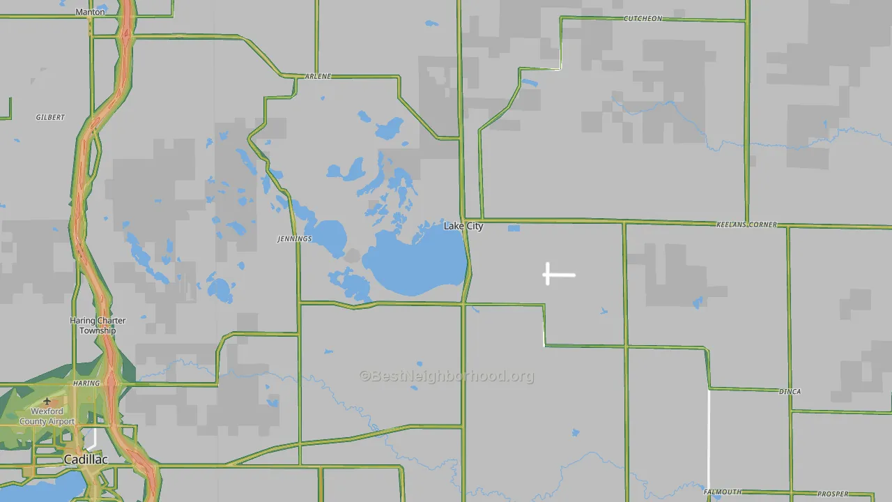 Lake City, MI Map of Noise Levels in Lake City