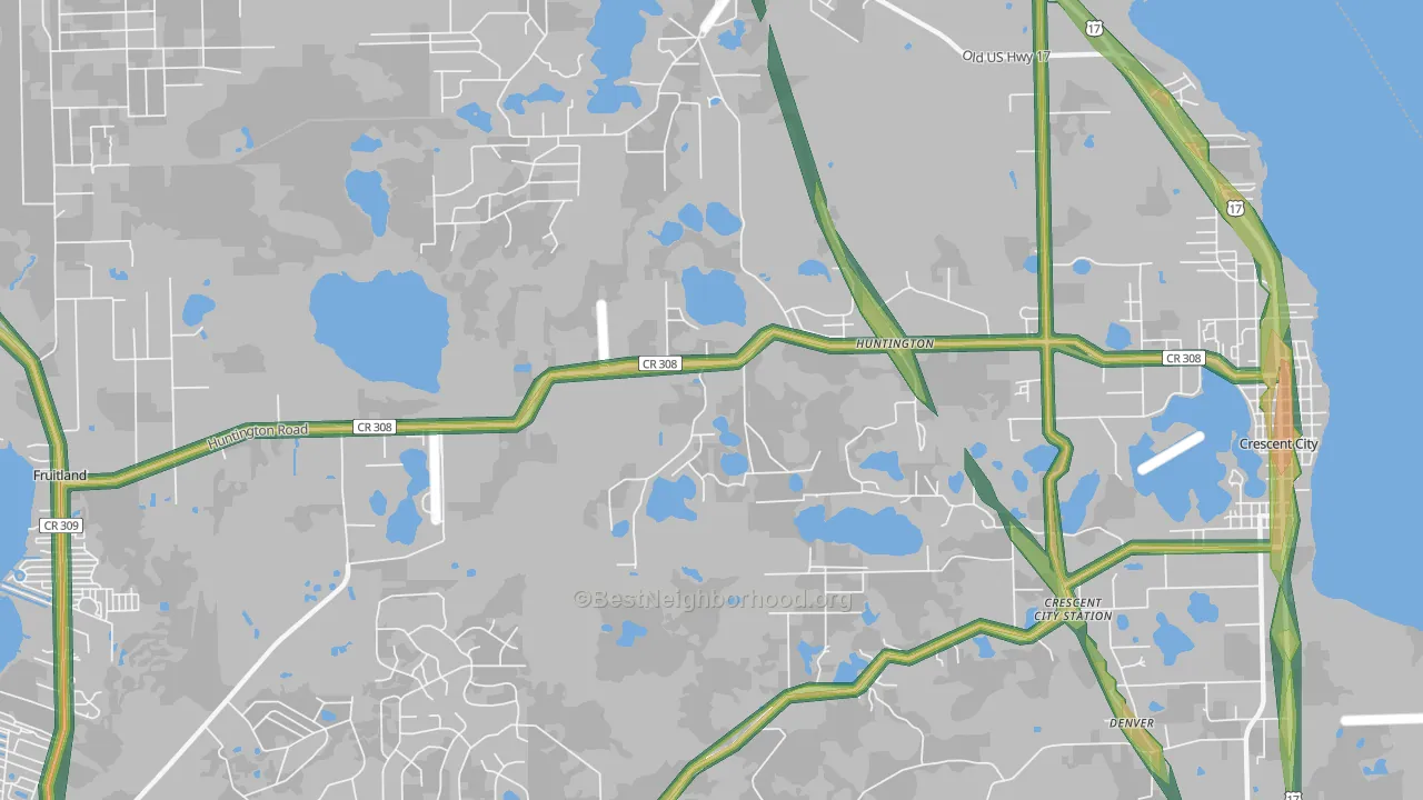 Lake Como, FL Map of Noise Levels in Lake Como