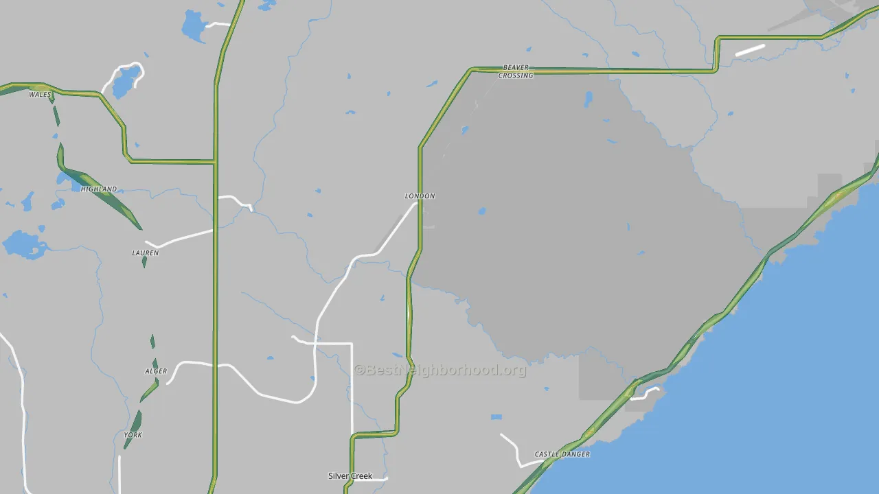 Lake County, MN Map of Noise Levels in Lake County