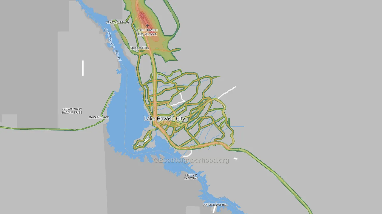 Lake Havasu City, AZ Map of Noise Levels in Lake Havasu City