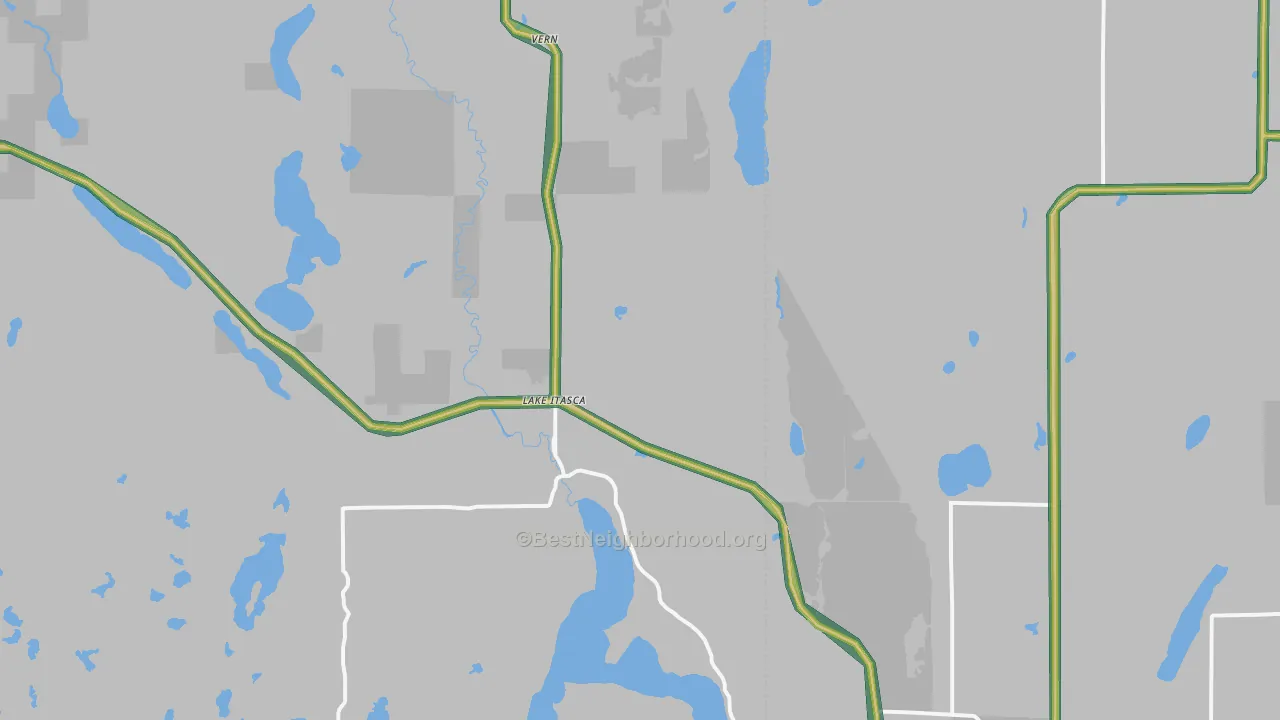 Lake Itasca, MN Map of Noise Levels in Lake Itasca