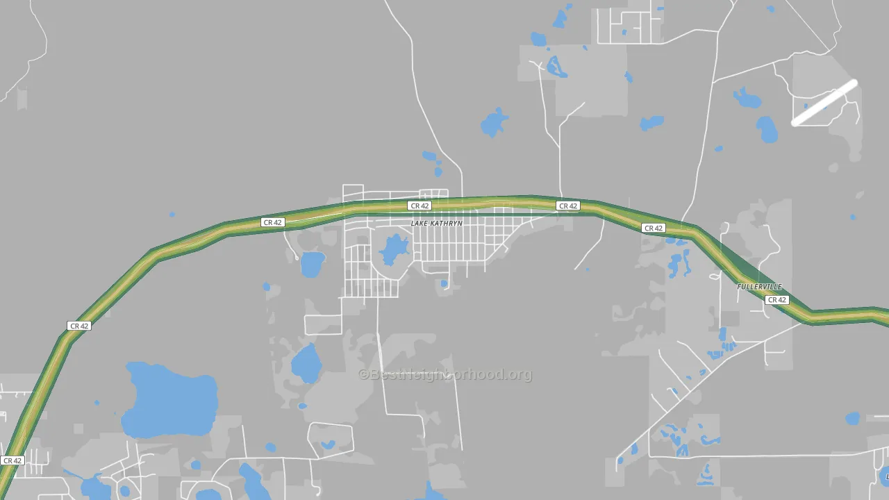 Lake Kathryn, FL Map of Noise Levels in Lake Kathryn