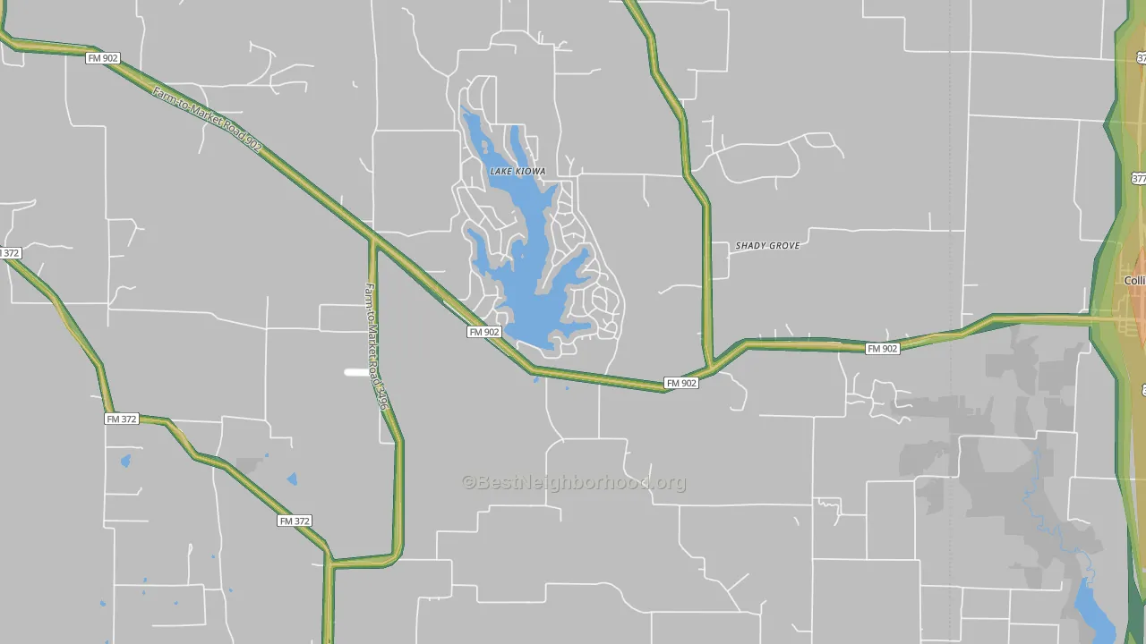 Lake Kiowa, TX Map of Noise Levels in Lake Kiowa
