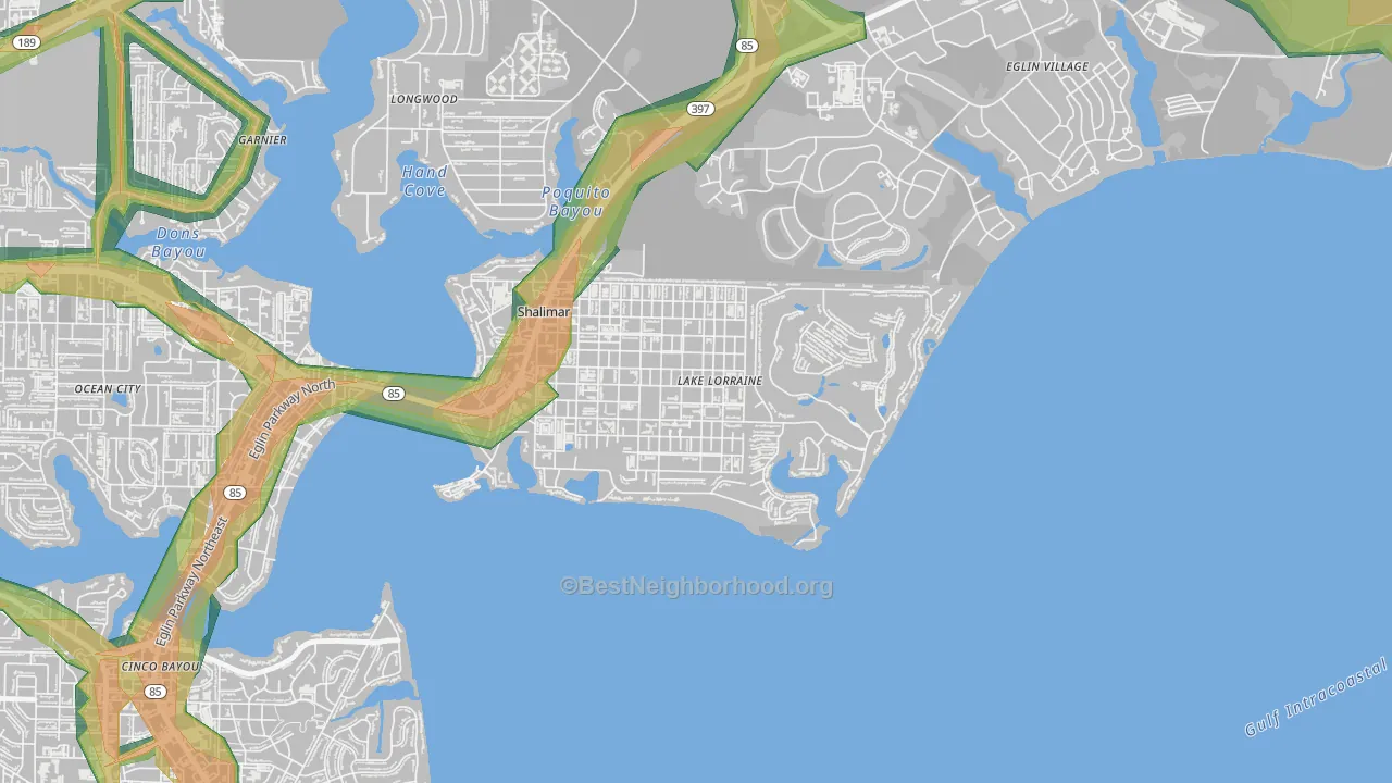 Lake Lorraine, FL Map of Noise Levels in Lake Lorraine