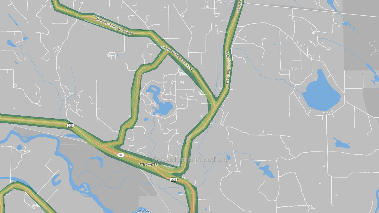 Lake Marcel-Stillwater, WA Map of Noise Levels in Lake Marcel-Stillwater